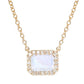 14kt gold and diamond moonstone halo necklace