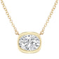 14kt gold and diamond oval cushion bezel necklace