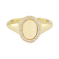 14kt gold and diamond classique oval signet ring