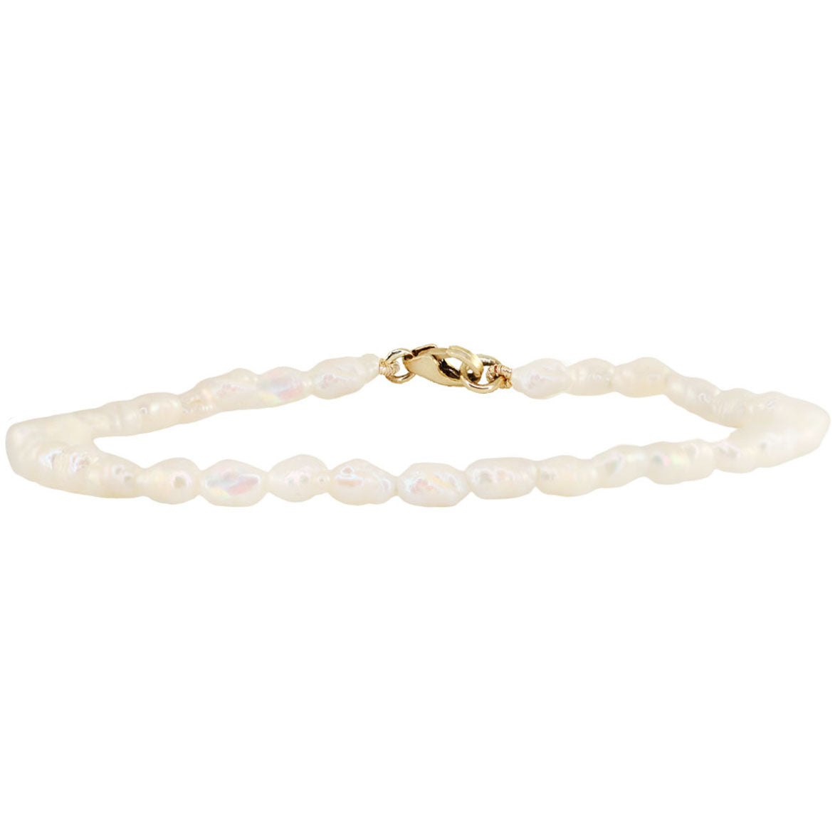 14kt gold fresh water pearl anklet