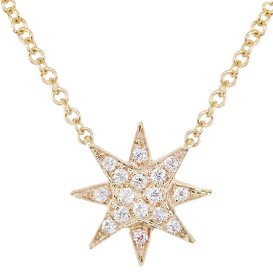 14kt gold petite starburst necklace