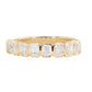 14kt gold petite emerald cut diamond bezel band