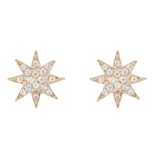 14kt gold petite starburst stud earring