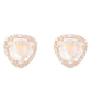 14kt gold and diamond petite triangle moonstone stud earring
