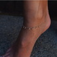 14kt gold and white sapphire drip anklet - Luna Skye