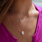14kt gold and diamond topaz teardrop necklace - Luna Skye