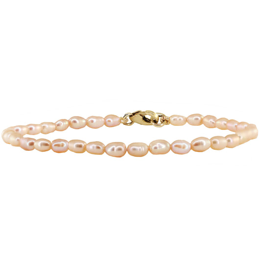 14kt gold fresh water pearl bracelet