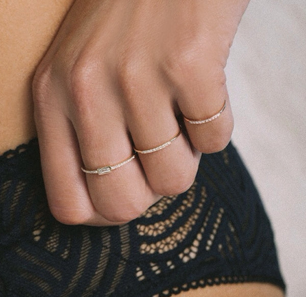 14kt gold and diamond quarter diamond ring - Luna Skye