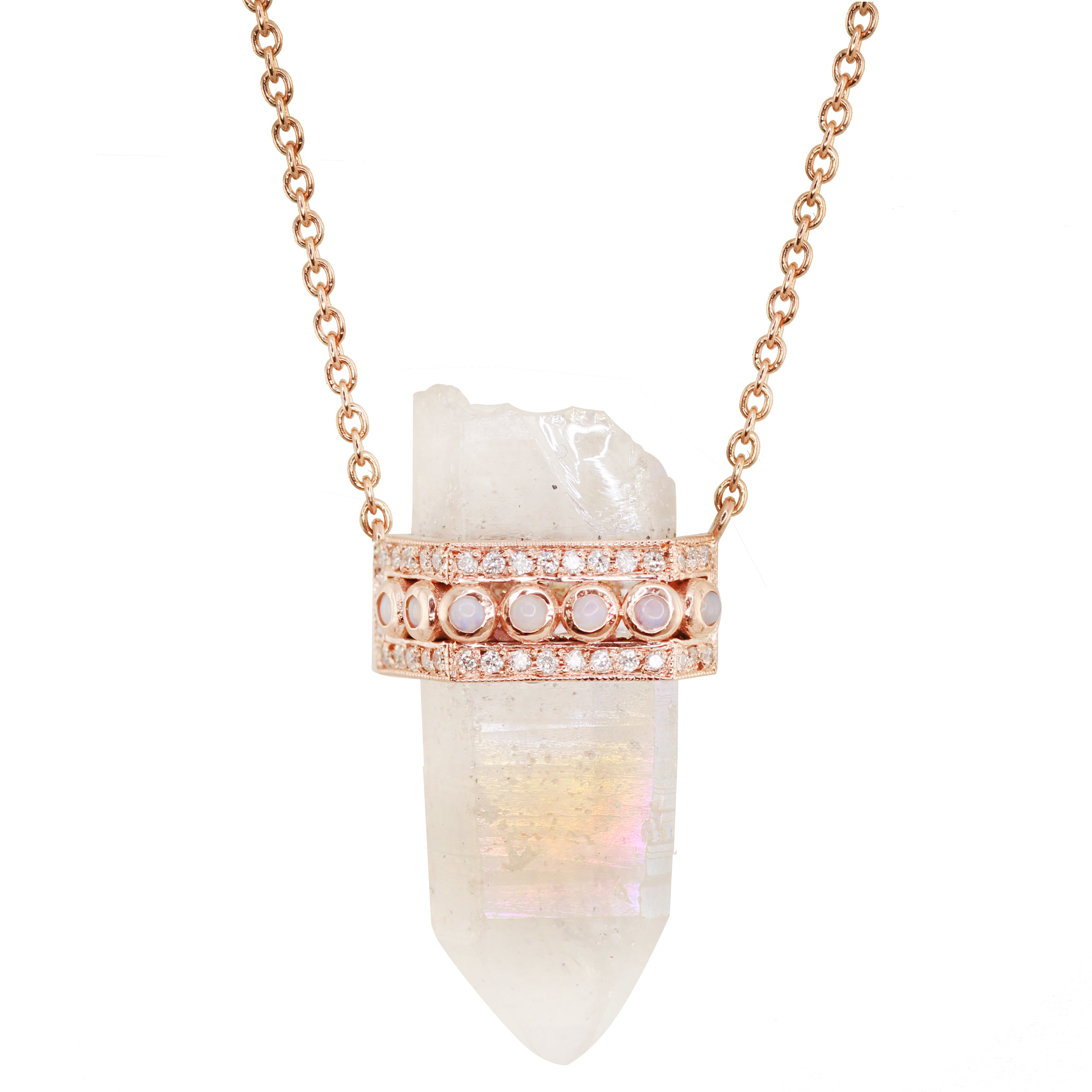 Pink Opal Crystal Necklace – Empress Energy ONLY