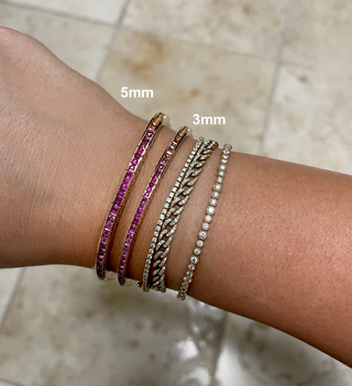 14kt gold deco rainbow sapphire bracelet