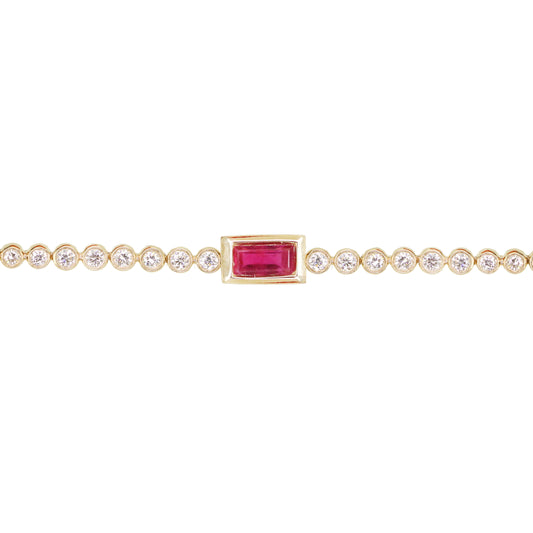 14k gold diamond bezel baguette bracelets