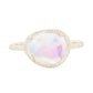 14kt gold and diamond single band moonstone ring - Luna Skye