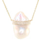 14kt gold and diamond siren pearl necklace