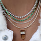 14kt gold graduated diamond scalloped bezel tennis necklace