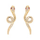 14kt gold ruby and diamond snake studs