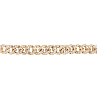 14kt gold and diamond cuban link bracelet - Luna Skye