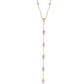 NEW! 14kt gold teardrop baguette diamond lariat necklace