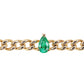 14kt gold teardrop emerald chain bracelet