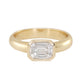 14kt gold illusion diamond thick bezel ring