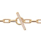14kt gold diamond toggle thick paperclip bracelet