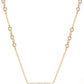 14kt gold full diamond bezel emerald cut necklace
