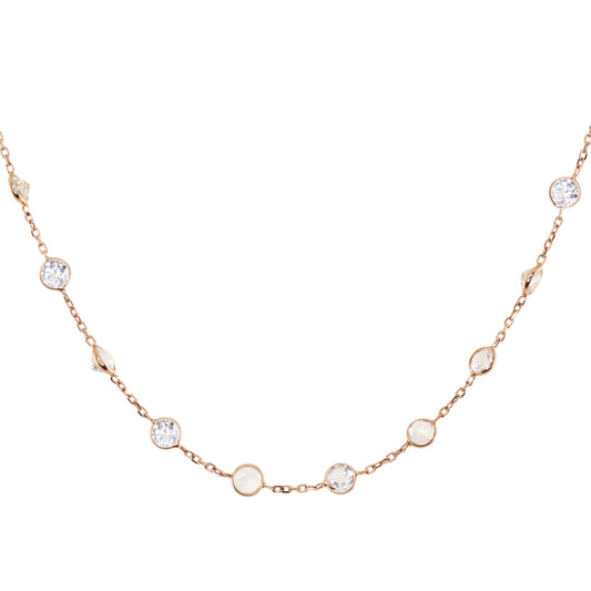 14kt gold white topaz bezel necklace - Luna Skye