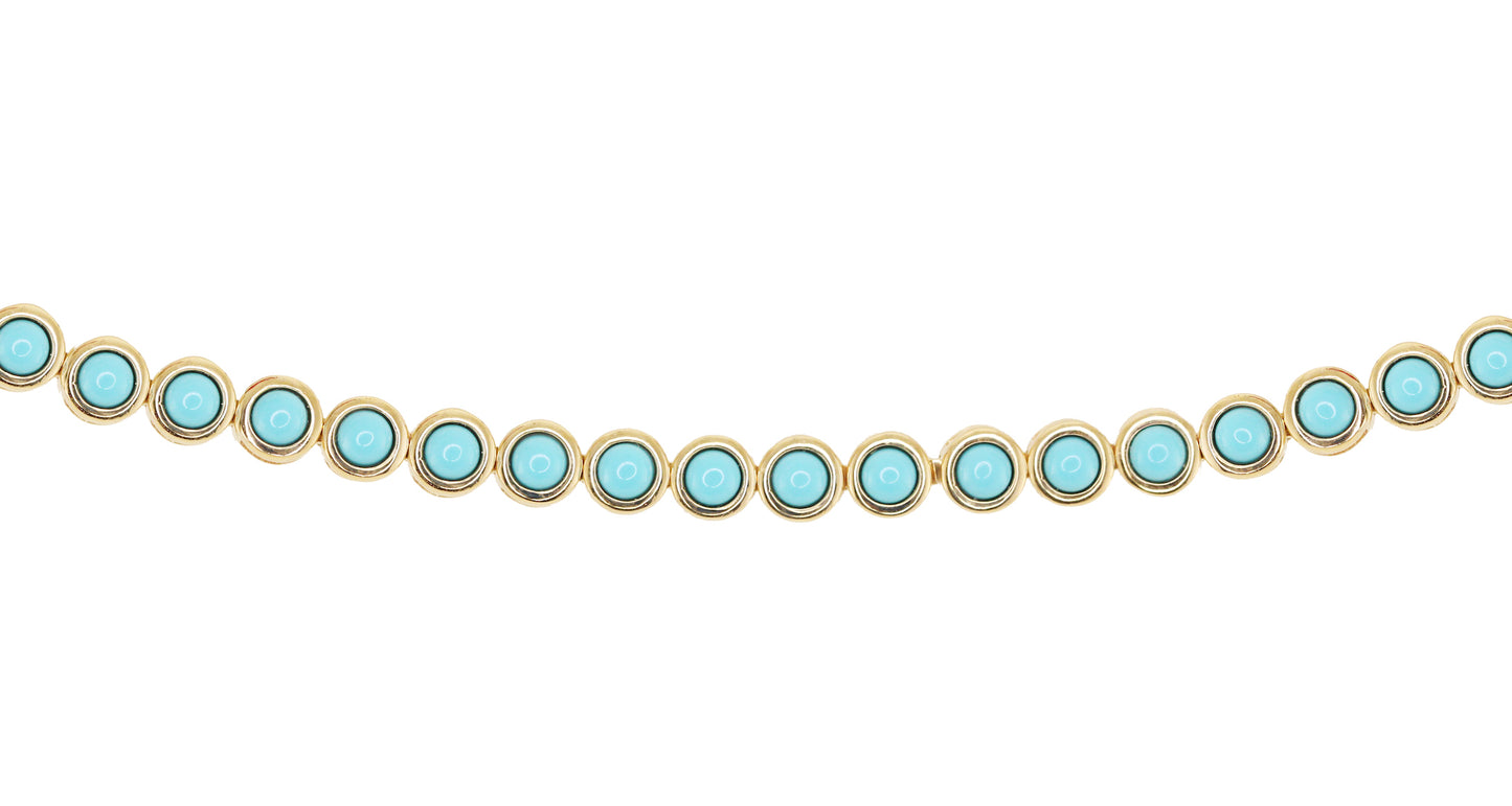 14kt gold turquoise bezel bracelet - Luna Skye