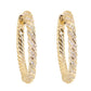 14kt gold twisted diamond hoops