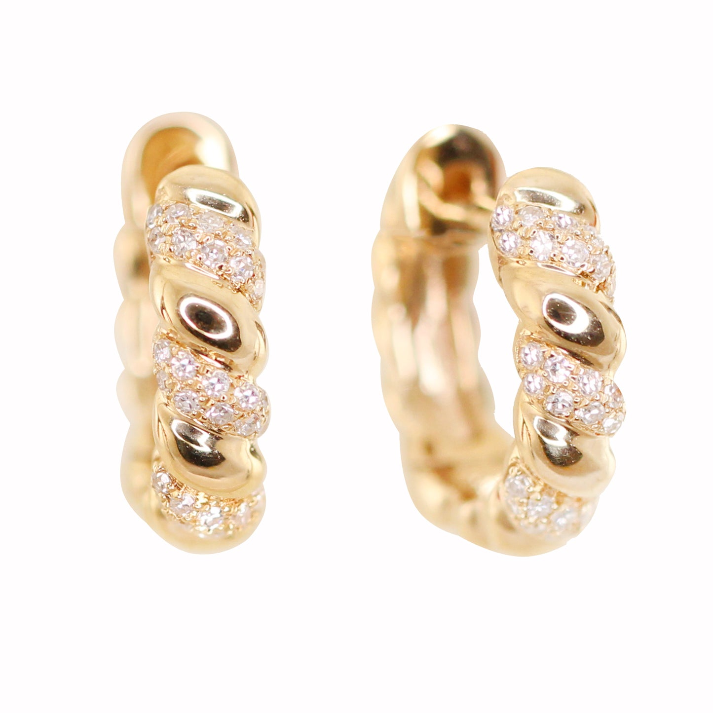 twisted gold diamond earrings