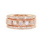 14kt gold two diamond row moonstone band