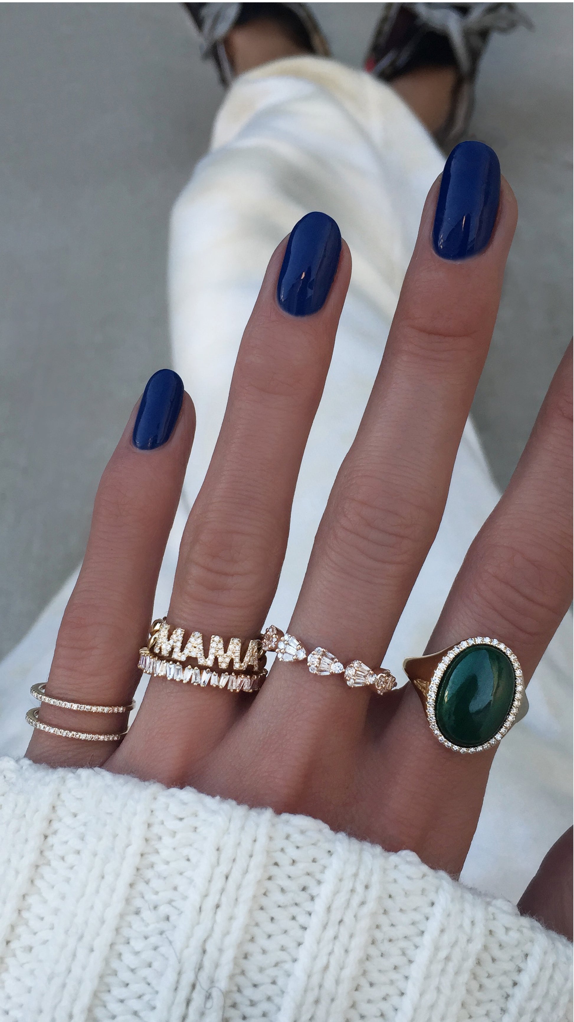 14kt gold and diamond mama chain ring - Luna Skye