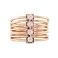 14kt gold and four diamond multi band cage ring