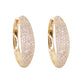 14kt gold and diamond wide rounded hoop